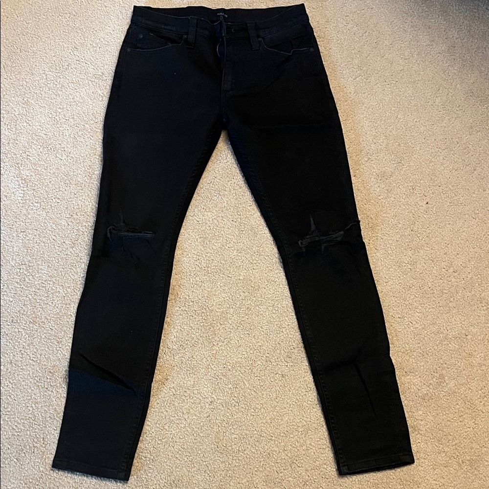 ROLLA'S Black Skinny Jeans with Ripped Accents